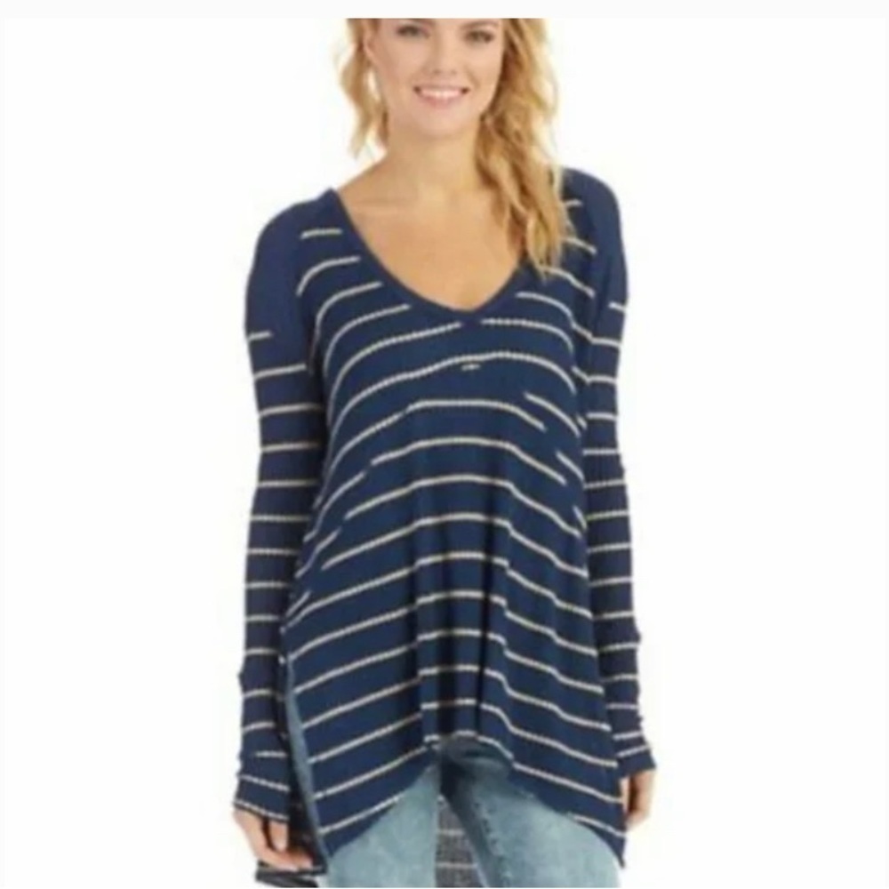 Free People Sunset Park Navy Blue Stripe